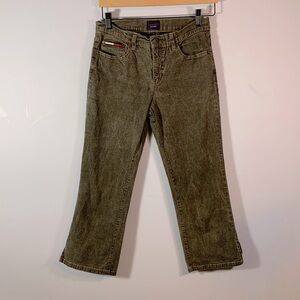 Tommy Jeans Size 7 faded black cropped Capri Y2K vintage hilfiger logo low rise